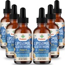 2000MG Liposomal Glutathione Liquid, 98% Absorpsjon, aktiv form L-Glutatione Supplement, Vegansk Vennlig, Kraftig antioksidant kompleks for immunsystem, aldring Forsvar, Detox, 12 FL.OZ