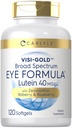 Carlyle Eye Health Supplement | 120 Softgels | med Lutein 40mg, Zeaxanthin, Bilbær og Blåbær | Bred Spectrum Eye Støtte Vitaminer | Ikke-GMO, Glutenfri formel