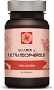 Vitamin E 1000 IE Ultra Tokoferol 450 mg vitamin E Vegan – alle 4 tokoferoler - Alfa Tokoferol + Beta Tokopherol + Gamma Tokoferol + Delta Tokoferol– Unikt d Alpha (180)