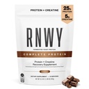 RNWY Complete Protein, 25g Yest Protein + 5g Kreatin Monohydrat, Vegansk, Dairy-free, Informert Sport Certified, Post-Workout Recovery for Endurance Atletes, Sjokolade, 21 Services