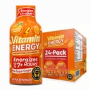 Vitamin energi immun + ekstra styrke energi Shot Orange Burst 24 Pack, 260mg naturlig koffein, B-vitaminer, Citicolin, Grønn te, immunitet og fokus støtte, Null sukker, Glutenfri 1,93 fl oz