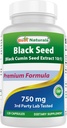 Best Naturals Svart frø (svart cumin frø ekstrakt 10:1) 750 mg Per servering- 120 kapsler