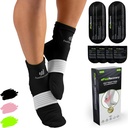 Ispakkesokker for føtter - Reusable Hot & Cold Therapy sokker m / kompresjon stropper - kald gel pakke for nevropati, fotsmerter, Plantar facilitis & Sprains (svart, L / XL)
