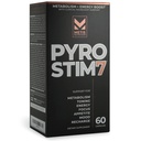 Pyro Stim 7 Metabolisme Booster fett tap støtte energiforsterkning - en gang-A-dag termogen med teakrine for fokus, aptitkontroll, muskeltoning og Mood Control (60 kapsler)