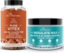 Vitex Chasteberry Capsules & Regulate Max Myo-Inositol D-Chiro Inositol pulver - Naturlig PMS & Fertilitet støtte, Balansehormoner, Regulate syklus - 60 Vegan Soft Capules + 60 Services Inositol pulver