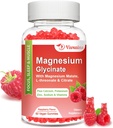 Magnesium Glycinat Gummies 600 mg, Magnesium Gummies for voksne og barn, Støtte for avslapping og muskel, 60 bringebær Flavored Gummies