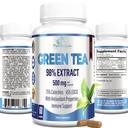 Grønn Te Ekstrakt 98% - 3X Styrke, 75% Polyfenol Catechins, 45% EGCG, Super Antioksidant - 60 kapsler