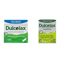 Dulcolax Fast Relief Medisjert Laxativ Suppositories Fast Relief, Rektal bruk Kun, Bisacodyl, 10 mg og overnatting Relief Laxativ for Gentle Revenue Relief, Bisacodyl 5 mg Tabletter, 50 greve