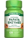 Naturens sannhet Papaya Enzyme Chewable Tabletter | 120 greve | Vegansk, ikke-GMO & Glutenfri Supplement for Digestion | Naturlig Tropisk Flavor