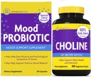 InnovixLabs Choline & Mood Probiotic Bundle Choline Bitartrat 550 mg (100 kapsler) Mood Probiotic (60 kapsler). Støtter hukommelse, humør, hjernens helse og økt kognitiv.*