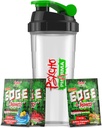 Psycho Pharma Edge of Insanity Pre Workout – Sterkeste høy stimul pulver for intense pumper, styrke, energi og fokus – 3 prøver Flavors + Gratis Shaker Cup (Jungle Juice, Blå Lemonade, Jordbær)