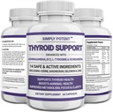 Enkelt Potent Thyroid Support & Adrenal Support Supplement 2-i-1 naturlig formel med jodin & Ashwagandha for energi, metabolisme, fokus for kvinner og menn, 60 Caps