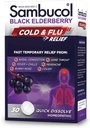 Sambucol Cold og influensa Relief Tabletter - Homøopatisk kald medisin, kald remedi for voksne, svart eldrebær for forkjølelse, sink kald remedi - 30 greve