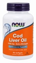 Nå Mattilskudd, Cod Liver Oil, Ekstra styrke 1000 mg med vitaminer A & D-3, EPA, DHA, 90 Softgels