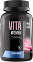 Maxler VitaWomen Premium Multivitamin for kvinner - Kosttilskudd for kvinner - Hårhud og negler Vitaminer A B C D E K, Omega-3, Biotin, Antioksidanter, Enzymer - 90 tabletter