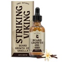 Striking Viking Beard Growth Oil med Biotin - 2 Fl Oz, Vanilla - Tykking, Betingelse Biotin Beard Olje Serum for menn med Argan & Jojoba - Ansiktshårvekst Serum for menn