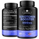 Naturlig serotonin Supplement - Laget i USA 5HTP Serotonin & Cortisol Manager - Serotonin Booster vitamin Supplement for kvinner med 5-HTP, vitamin B6, B12, GABA, L Theanine, L Tryptophan - 60 kapsler