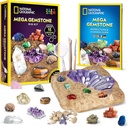 GEOGRAFHIC Mega Gemstone Dig Kit - Dig opp 15 ekte Gemstones og krystaller, vitenskapssett for barn, Gem Digging Kit, Gave til jenter og gutter, Gruvesett, Rock Collection