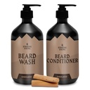 Strike Viking Beard Care Set (Sandalwood) - Paraben og sulfat gratis sjampoo med Jojoba olje - dyp ren for alle Beard Typer (10oz per flaske)