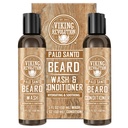Vikingrevolusjon Beard Vaske og Beard balsam for menn med Argan Olje og Jojoba Olje - Beard Softener og styrke Beard Care Skjegg Shampoo og balsam med Ginseng Root (5oz, Palo Santo)
