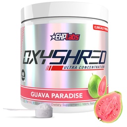 EHP Labs OxyShored Pre Trening pulver & Shredding Supplement - Preworkout pulver med L Glutamin & Acetyl L karnitin, Energiforsterkning Drikke - Guava Paradise, 60 Serverer