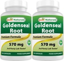 Best Naturals Goldenseal Root 570 mg (Non-GMO) 100 kapsler (100 greve (pakke på 2))