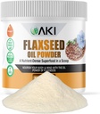 AKI Flaxfrø Oljepulver - pakket med essensielle næringsstoffer som omega-3 fettsyrer, fiber, & lignaner - Gratis fra kunstige tilsetningsmidler, laget med ideelle kvalitet ingredienser (5.30oz / 150g)