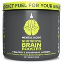 Nootropic Brain Booster (30 Serveringer) Nootropic Drink Mix & Brain Supplement - Støtter energi, fokus og minne - Zero kalorier, sukkerfri - Kiwi Strawberry