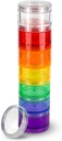7 Day Medicine Pill Organizer - Stackable Pill Box - Passer små tabletter og vitamin kosttilskudd, holde din daglige medisin organisert på ett sted - middels - Regnbue