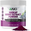 AKI Haskap Berry Extract pulver - rik på antioksidanter, vitamin-C og polyfenoler - uttrukket fra kvalitet tørkede bær - Ingen lagt til kunstige smaksstoffer og fargestoffer - Boosts Energinivå (5.30Oz / 150g)