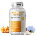 Triple Magnesium Complex - Magnesium Glycinate, Taurate & Malate Supplement med Omega3, Ashwagandha, GABA for søvn, hjerne hjerte og muskel støtte - høy absorpsjon og gentle, Vegan, 120 kapsler