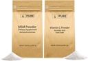 PURE ORIGINALE INGREDIENTS Vitamin C pulver & metylsulfonylmetan MSM pulver bunke, (2 lb) Alltid ren, kosttilskudd