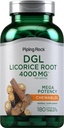 Piping Rock DGL Licorie Chewable tabletter 4000mg | 180 greve | Mega Potency Deglycyrhisinated | Herbal Extract Supplement | Vegetarisk, ikke-GMO