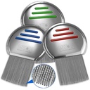 Lice Comb - (pakke med 3) Hovedlusbehandling som er individuelt pakket profesjonelt rustfritt stål louse og nit Combs fjerner egg med avrundede tips til komfort