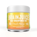 BrainJuice Nootropics Brain Support Supplement, Glutenfri pulver for energi og fokus, Drikkeblanding med L Theanine, Alpha GPC, Vitamin B, Organisk Grønn Te Ekstrakt Koffein, Peach Mango, 15 Services