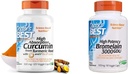 Doktorens beste DRB-00107 høy absorpsjon curcumin fra gurkmeierot med C3 Complex & BioPerine 500mg & 3000 GDU Bromelain Proteolytisk Digestive Enzymes kosttilskudd, støtter sunn digestion