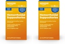 Basic Care Hemorroideal Suppositories, lindring fra brenning, kløe og diskomfort av hemorroider, 24 greve (pakke av 2)