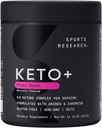 Idrettsforskning Keto Plus Exogene ketoner med goBHB - 30 Serveringer | Keto Electrolyte pulver for Hydration, Energi, Fokus & Ketose | Keto Certified, Vegansk Vennlig (Fruit Punch)