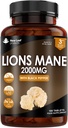 Ny Leaf produkter Lions Mane Mushroom ekstrakt Supplement 2000mg - 180 høy styrke Vegan tabletter med svart pepper - (ikke pulver eller kapsler) laget i Norge