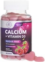 Kalsium Supplements for kvinner - sukkerfri kalsium Gummies med vitamin D3 for bein styrke, tenner og immun helse støtte, naturlig Chews for kvinner og menn - bringebær flavored og ikke-GMO - 60 gummier
