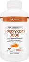 ML Naturals trippel styrke Cordyceps 3000 laget med organiske Cordyceps, 240 grønnsaker kapsler. Sunn immunsupport, ikke-GMO, NSF-sertifisert og cGMP-komplisert tredjeparts Lab testet.