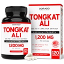 Tongkat Ali For menn 1200 mg (200 til 1 ekstrakt) - 120 kapsler - Longjack Supplement - Premium Tonkat-Ali Supplement - støttestyrke, kjøre, Atletisk ytelse og muskelmasse - Glutenfri og ikke-GMO