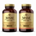 Solgar MSM 1000 mg - 120 Tabletter, Pakke med 2 - Støtter Joints & Connective Tipe - Ikke-GMO, Vegansk, Glutenfri, Dairy Free, Kosher - 240 Total Services