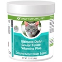 NATURAL PET Ultimate Daily Senior Feline Multivitamin w/Taurin & L-Lysine – Næringstilskudd pulver for voksne og eldre katter – Immun & felles støtte – Komplett vitaminformula, 3.2oz