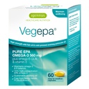Igenus Vegepa Omega 3 Wild Fish Oil & Aften Primrose Olje Blanding, 560 mg EPA Plus GLA, 60 små Softgels