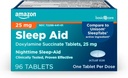 Grunnleggende omsorg natt søvnhjelp tabletter for voksne, Doxylamine Succinat 25 mg, 96 greve