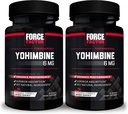 Force Factor Yohimbine Supplement for menn, Yohimbe Bark Extract med overlegen absorpsjon for å forbedre ytelse, 6 mg Yohimbine Bark piller med viktige naturlige ingredienser, 30 greve (pakke av 2)