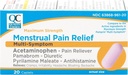 Kvalitetsvalg Maks styrke Menstruell smertelindring, Multi Symptom smertelindring kapell, Kramper, hodepine, bloating, ryggsmerter og irritabilitet, 20 greve pakke