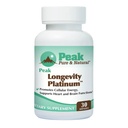 Peak Longevity Platinum PQQ Supplement med coenzym Q10 - Pyrroloquinolin Quinone med Ubiquinol CoQ10 og Shilajit - Mitokondrial Supplement for naturlig energi og sunn aldring (30 Softgels)