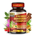 VEGATOT GlucoSavior Berberine Supplement med Ceylon Cinnamon, Bitter Melon, Gymnema - Støtter immun, hjerte helse og gastrointestinal funksjon - laget i USA (150 Count (Pack of 1))